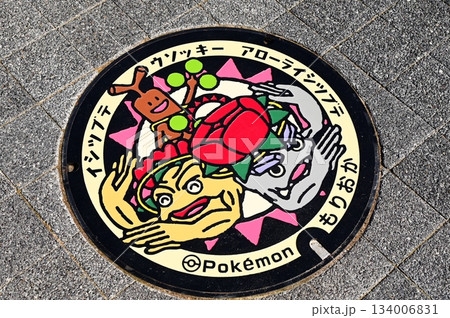 道の駅もりおか渋民（たみっと）で見つけたマンホールの蓋 134006831