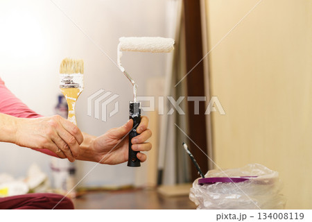 White paint with essentials equipment White paint with essentials equipment 134008119