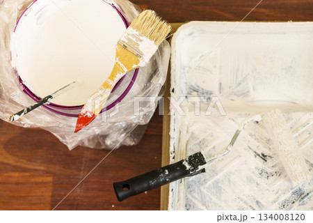 White paint with essentials equipment 134008120