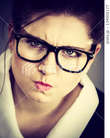 Angry mad bossy businesswoman being furious 134008177