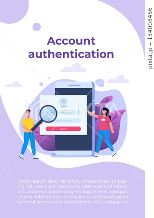 Online registration and sign up, Account authentication concept. Vector UI illustration. Online registration and sign up, Account authentication concept. Vector UI illustration. 134008456