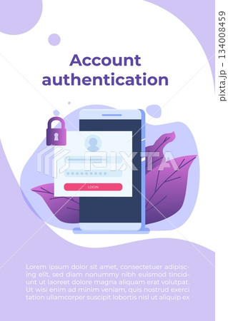 Online registration and sign up, Account authentication concept. Vector UI illustration. 134008459