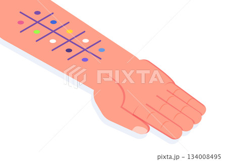 Process of laboratory skin prick allergy test concept. Isometric vector illustration. Process of laboratory skin prick allergy test concept. Isometric vector illustration. 134008495