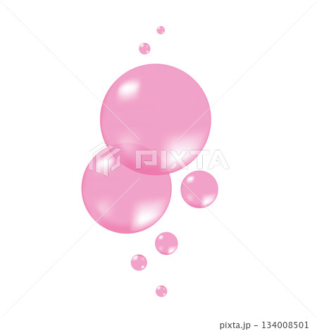 Realistic Pink inflated bubble gum. Vector illustration. Realistic Pink inflated bubble gum. Vector illustration. 134008501