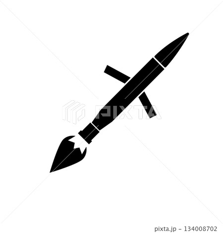 Missiles rocket icon. Atomic warhead silhouette. Vector illustration. 134008702