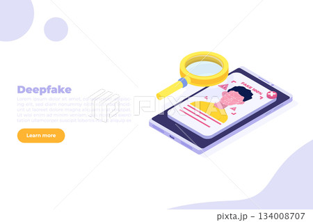 Deepfake, Deep face technology concept. Isometric Vector illustration. 134008707
