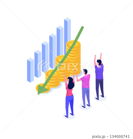 Cost reduction, big discount concept. Vector illustrations for banner, website, landing page, flyer. Cost reduction, big discount concept. Vector illustrations for banner, website, landing page, flyer. 134008741