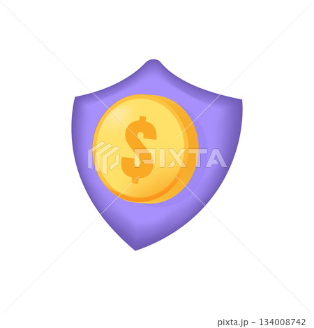 Protection finance, investments icon. 3D Vector illustration. 134008742