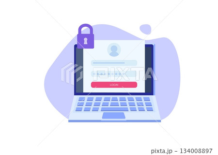 Online registration and sign up, Account authentication concept. Vector UI illustration. Online registration and sign up, Account authentication concept. Vector UI illustration. 134008897