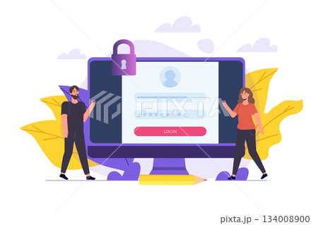 Online registration and sign up, Account authentication concept. Vector UI illustration. 134008900