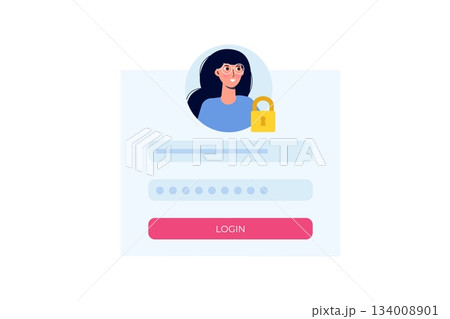 Online registration and sign up, Account authentication concept. Vector UI illustration. Online registration and sign up, Account authentication concept. Vector UI illustration. 134008901