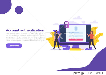 Online registration and sign up, Account authentication concept. Vector UI illustration. 134008911