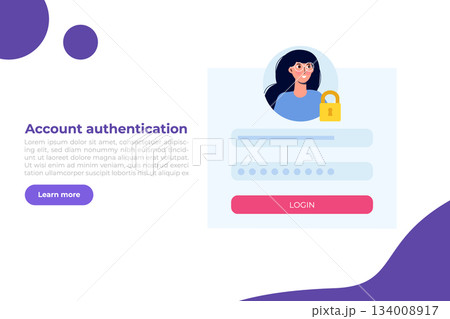 Online registration and sign up, Account authentication concept. Vector UI illustration. 134008917