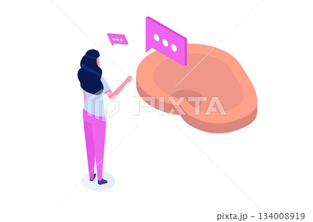 Active listening, listening skill concept. Vector illustration. 134008919