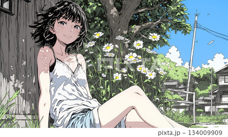 キャミソール姿の若い女性  /  Young Woman in a Camisole Top