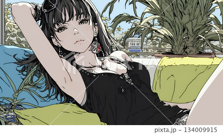 キャミソール姿の若い女性  /  Young Woman in a Camisole Top