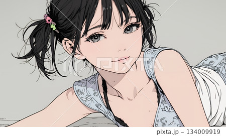 キャミソール姿の若い女性  /  Young Woman in a Camisole Top