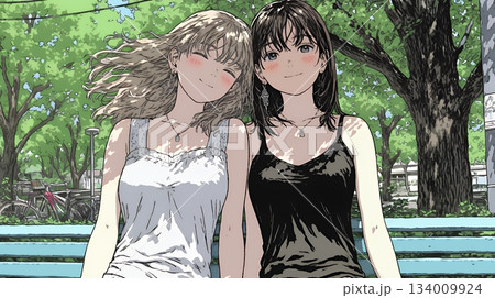 キャミソール姿の若い女性  /  Young Woman in a Camisole Top