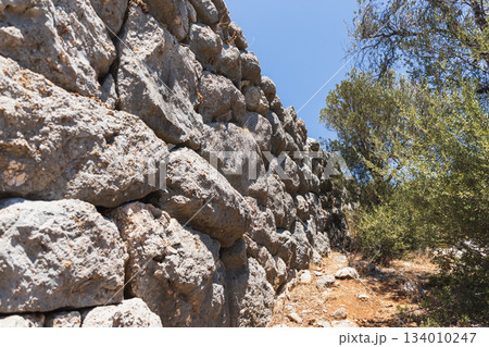 Ruined Ancient Roman Delikkemer aqueduct bridge at Lycian way Ruined Ancient Roman Delikkemer aqueduct bridge at Lycian way 134010247
