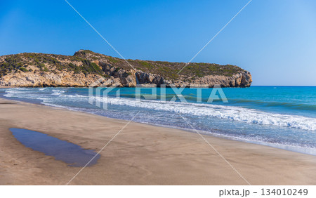 Patara beach coastal landscape photo taken on a sunny summer day 134010249