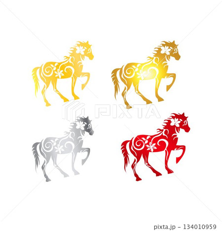 Gold leaf horse 134010959