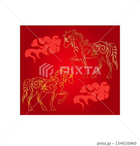 Gold leaf horse Gold leaf horse 134010960