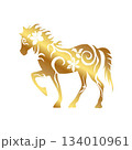 Gold leaf horse 134010961