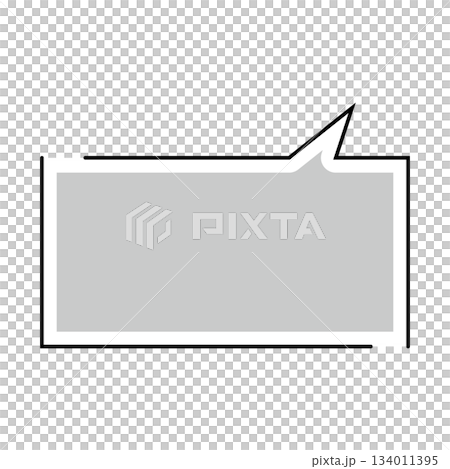 Simple speech bubble illustration, horizontal, square Simple speech bubble illustration, horizontal, square 134011395