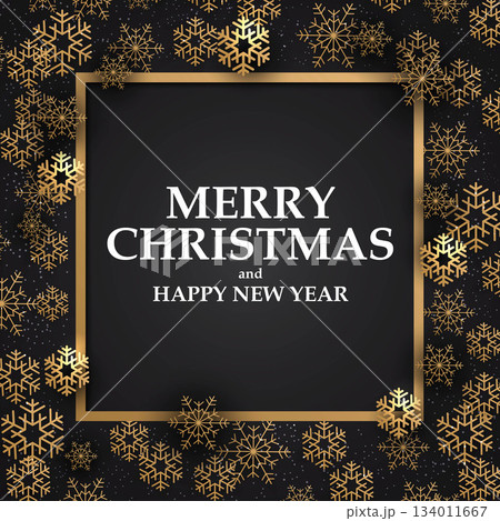 Holiday Christmas card with ornaments in frame 5 Holiday Christmas card with ornaments in frame 5 134011667