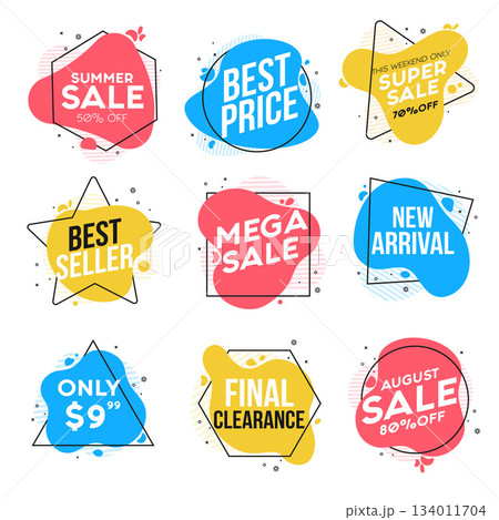 Flat design origami Labels 3 Flat design origami Labels 3 134011704