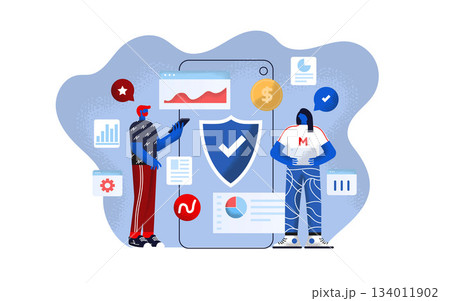 Flat Modern design Illustration of Data Protection 134011902