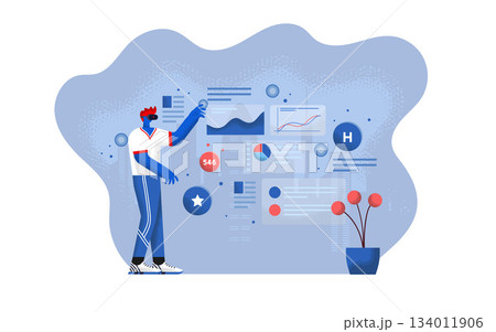 Flat Modern design Illustration of Virtual Reality 134011906