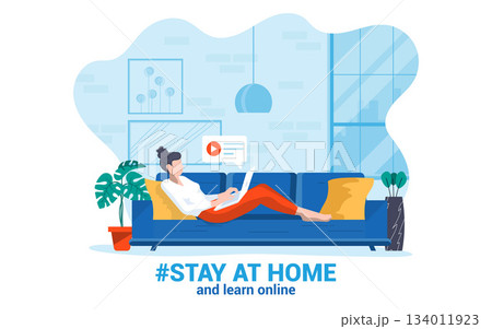 Flat Modern design Illustration of Stay at home Flat Modern design Illustration of Stay at home 134011923