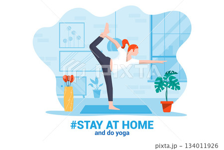 Flat Modern design Illustration of Stay at Home 4 Flat Modern design Illustration of Stay at Home 4 134011926