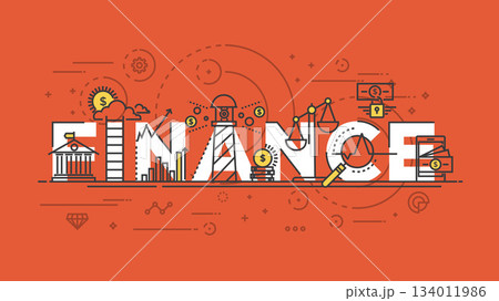 Flat design line concept -Finance 134011986