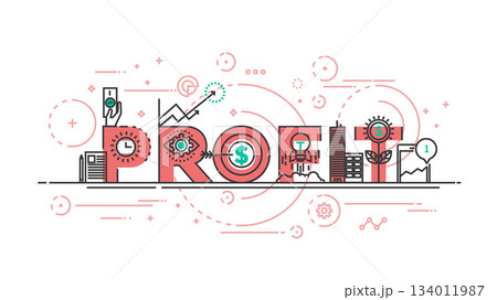 Flat design line concept -Profit Flat design line concept -Profit 134011987