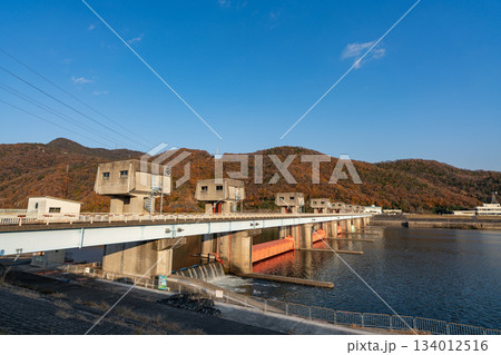 河川の流水を調整している堰のイメージ【岡山県岡山市】 134012516