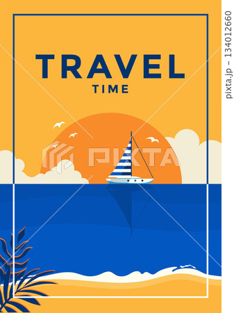 Summer Background Flat design travel time Summer Background Flat design travel time 134012660