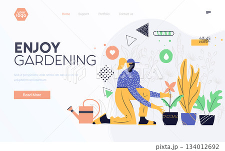 Flat Modern design Illustration of Enjoy Gardening 134012692