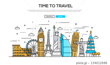 Flat design concept-Time to Travel Flat design concept-Time to Travel 134012696