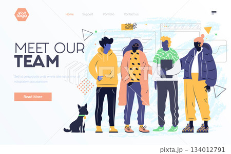 Flat Modern design Illustration of Meet our team 134012791