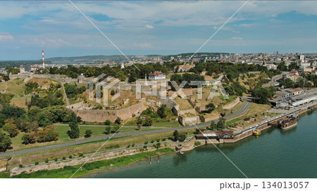 Kalemegdan fort in Belgrade Serbia and Save river Kalemegdan fort in Belgrade Serbia and Save river 134013057