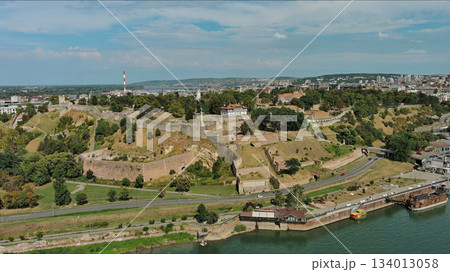 Kalemegdan fort in Belgrade Serbia and Save river 134013058