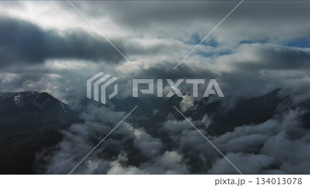 Aerial high view of dramatic clouds Aerial high view of dramatic clouds 134013078