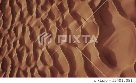 Aerial top view on sand dunes in desert 134013081