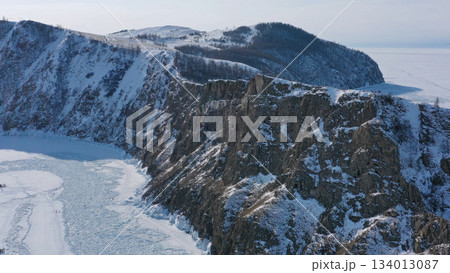 Khoboy rock cape on Baikal lake Khoboy rock cape on Baikal lake 134013087