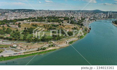 Kalemegdan fort in Belgrade Serbia and Save river Kalemegdan fort in Belgrade Serbia and Save river 134013161