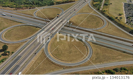 Road interchange or highway intersection. Junction transportation Road interchange or highway intersection. Junction transportation 134013176