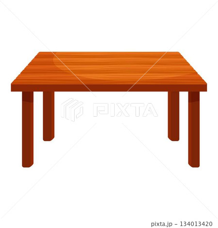 Wooden table standing on a white background Wooden table standing on a white background 134013420