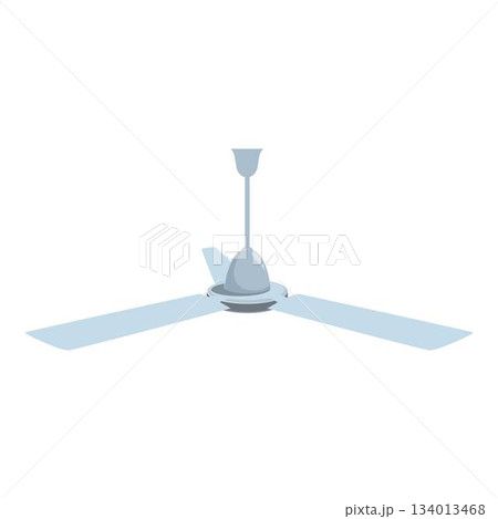 Ceiling fan rotating and providing cooling air circulation 134013468